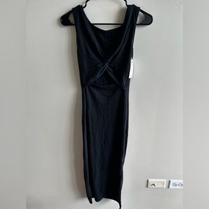 Antistar Black Mid-Length Bodycon Dress